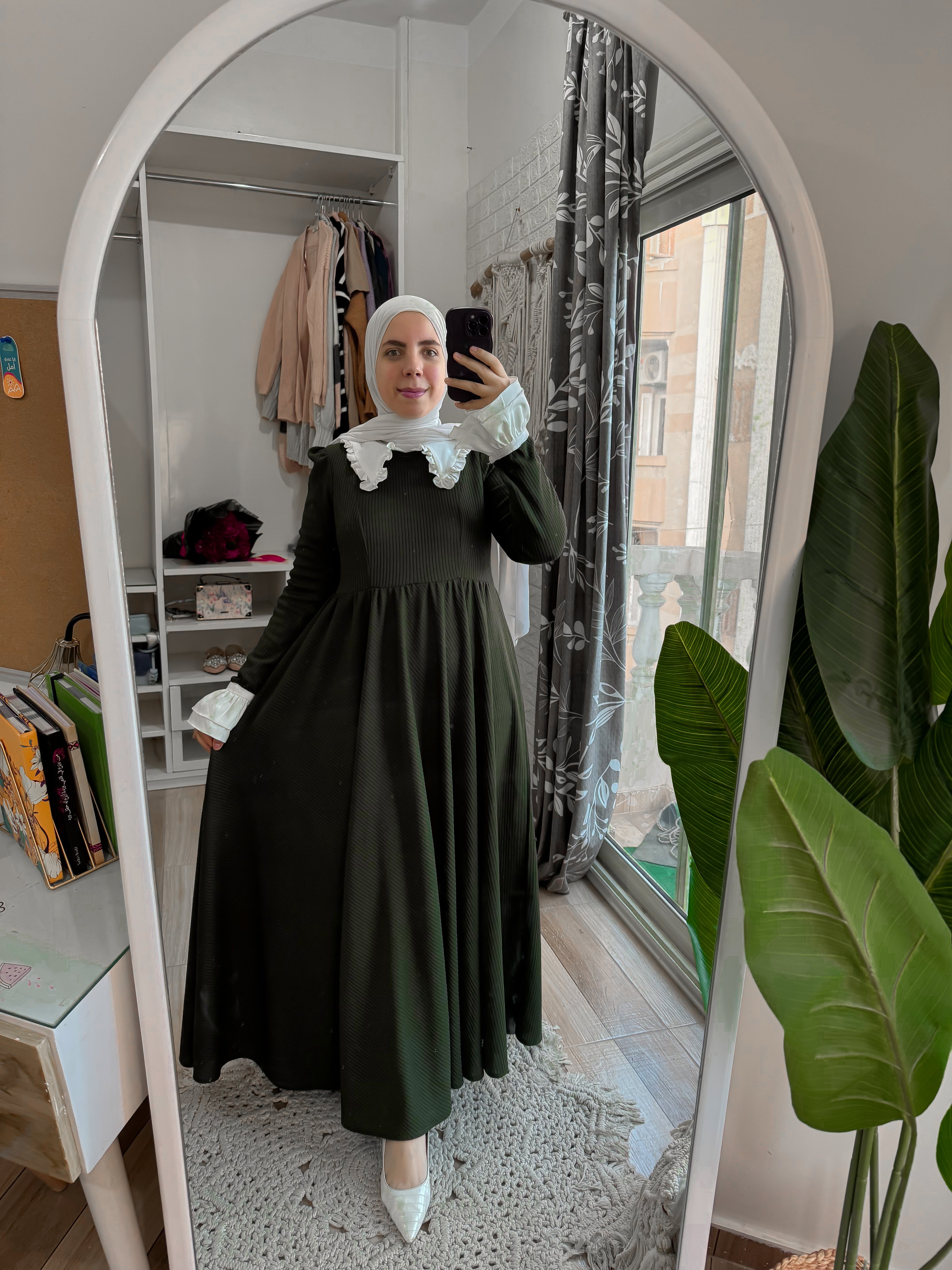 Winter Oliove Green  Dress
